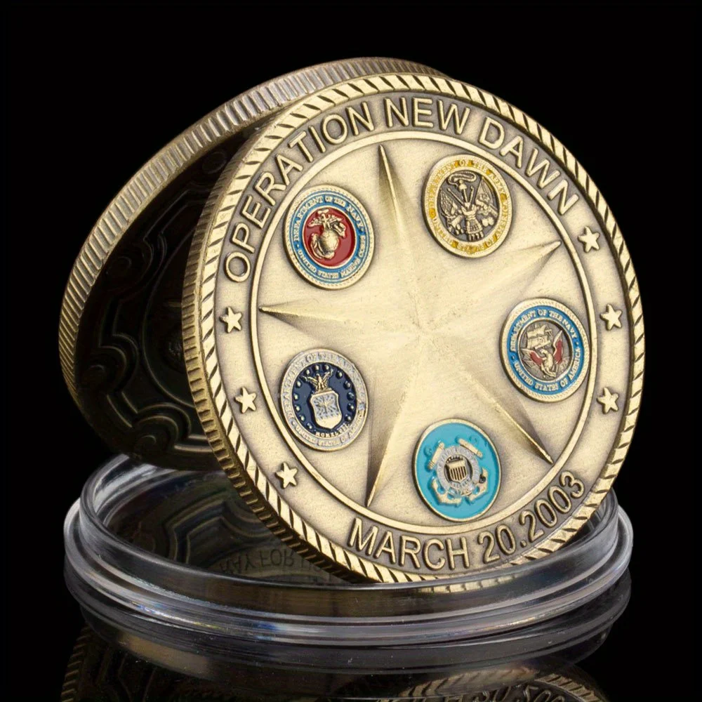 United States Army Operation New Dawn Collectible Copper Plated Souvenir Coin Saint George Commemorative Coin Challenge Coin