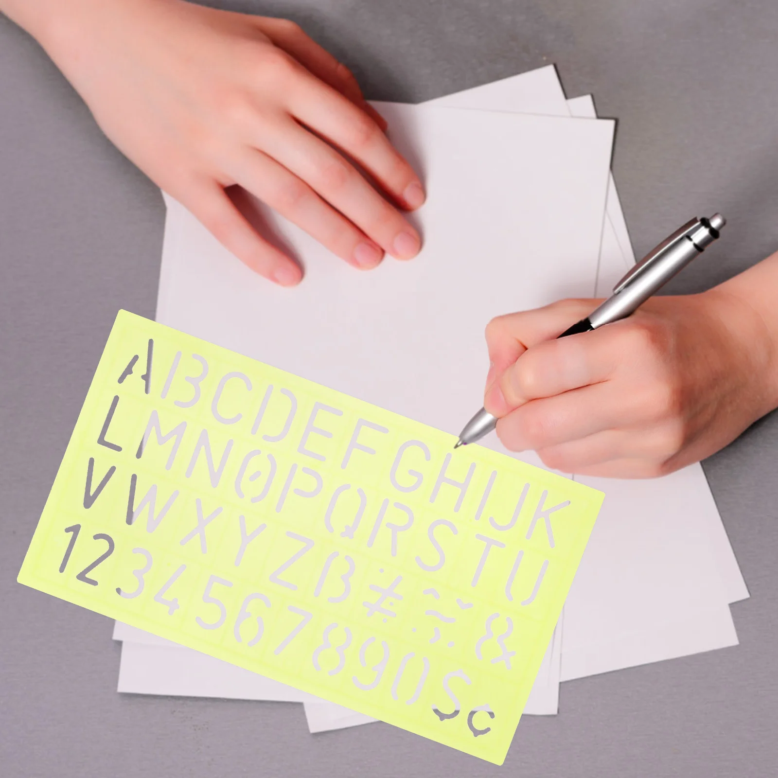 

4pcs Alphabet Number Tracing Board Plastic Double Sided Letter Stencil Tool For Kids Educational Montessori Writing Practice