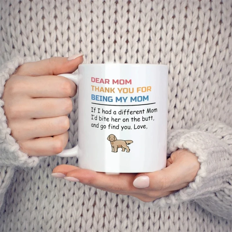 

Дорогая мама Спасибо за буду мою маму Кружки для собаки, мамы, папы, подарки на день рождения, новинка, кофе, керамические чашки для чая, белые, 11 унций