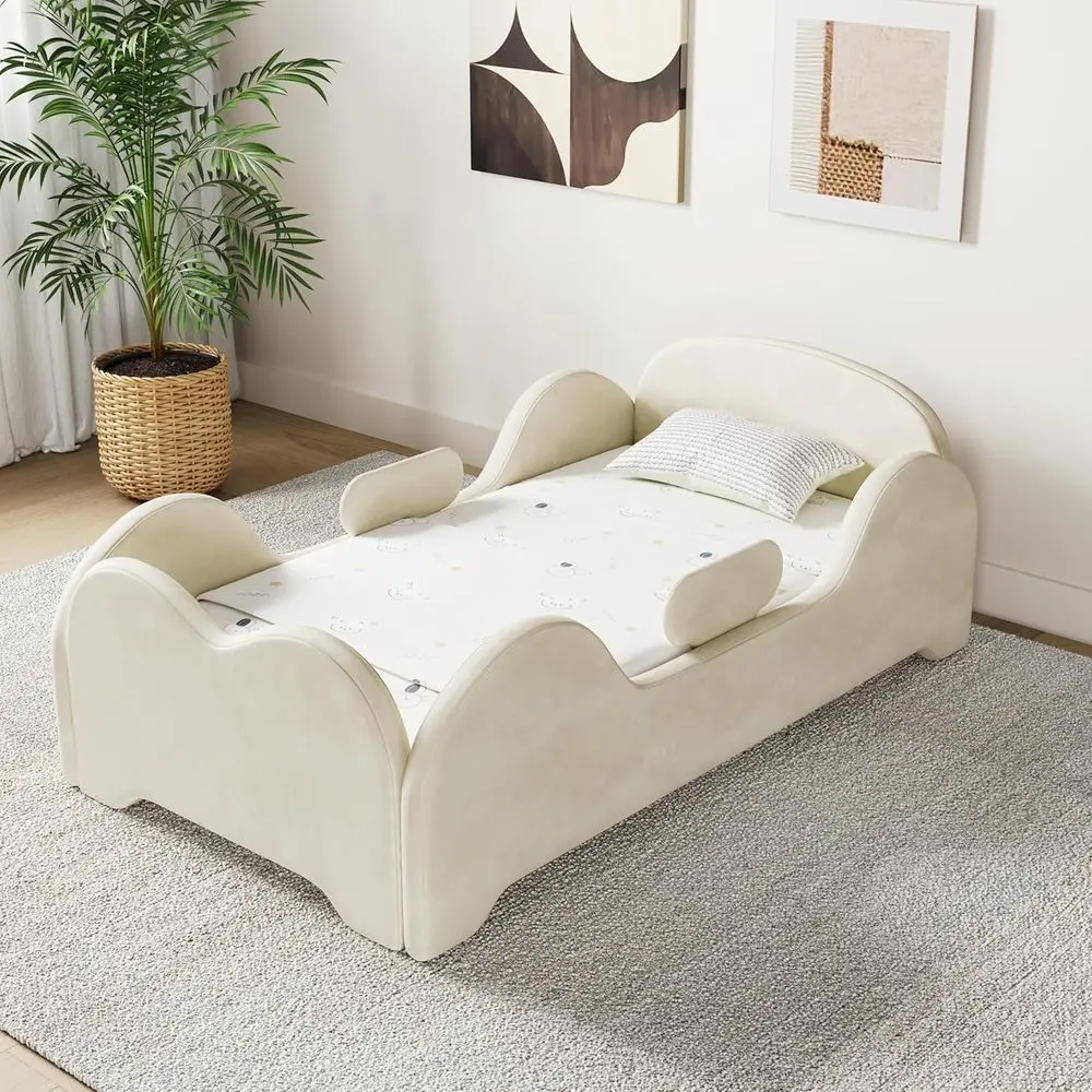 

Низкая детская кроватка с усиленными защитными бортиками, размером с кроватку, из сертифицированной ткани