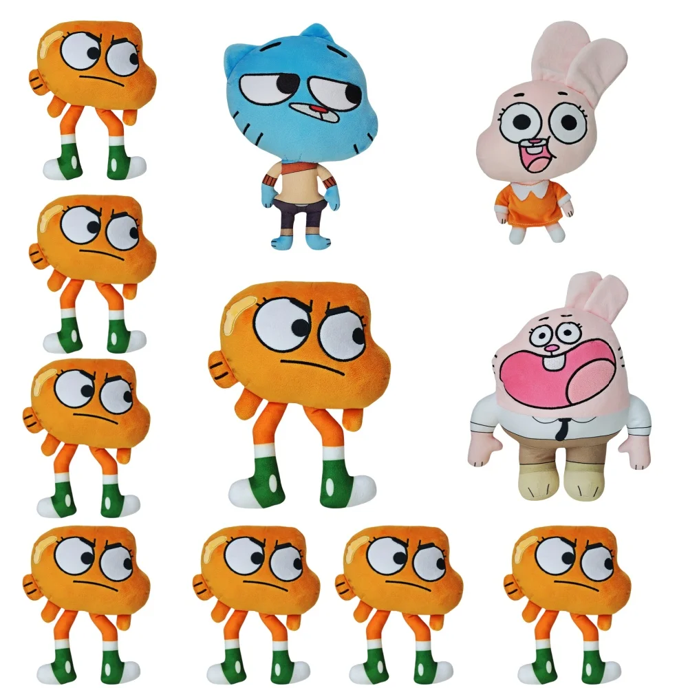 

25cm Cartoon Amazing World Of Gumball Darwin Anais Plush Toys Cute Cat Bunny Stuffed Toy Birthday Present Gifts For