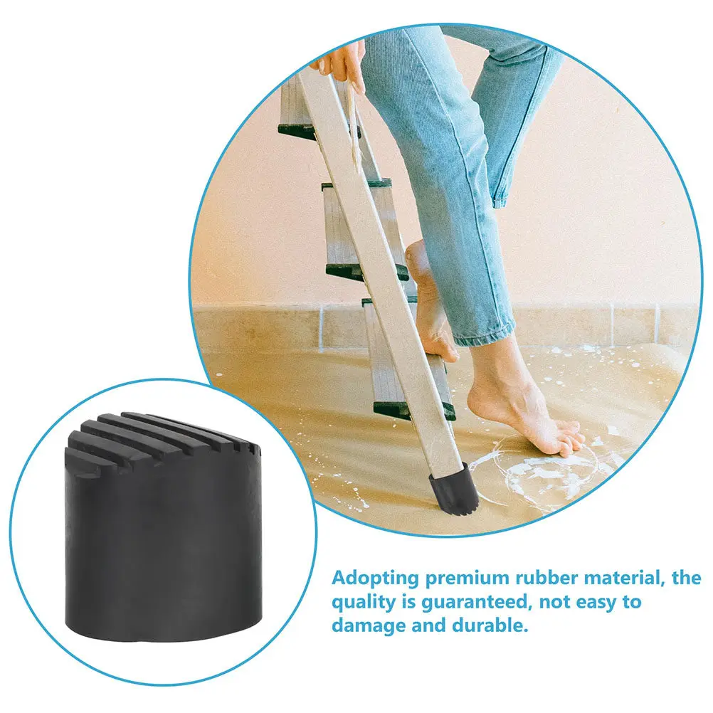 4Pcs Ladder Feet Covers Rubber Non-Slip Protective Caps Stable Ladder Foot Pads Replacement Retractable Stairs Pads