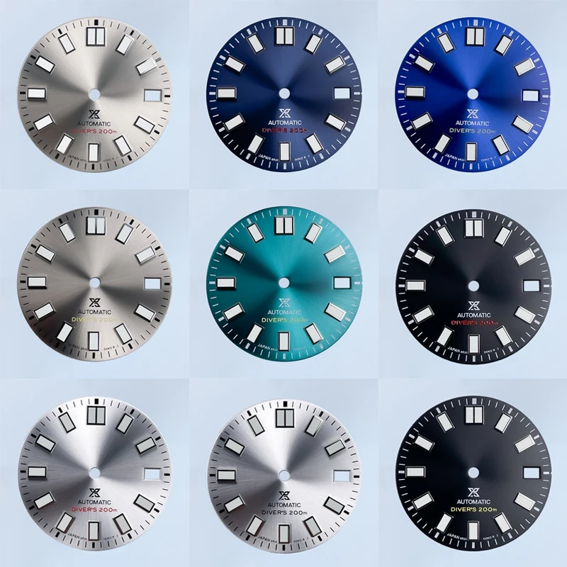 28.5mm NH35 Dial No Logo Sunray 62MAS Prospex Green Luminous Seik Mod Suitable NH35 Modified Replacement Watch Dial