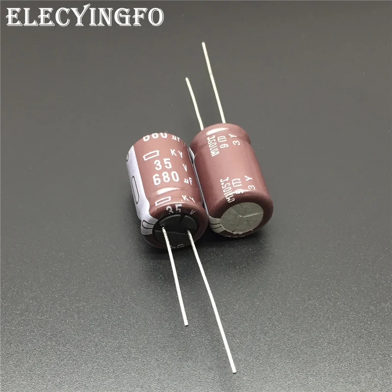 

100pcs 680uF 35V680UF NIPPON NCC KY Series 12.5x20mm Low impedance Long Life 35V680uF Aluminum Electrolytic Capacitor