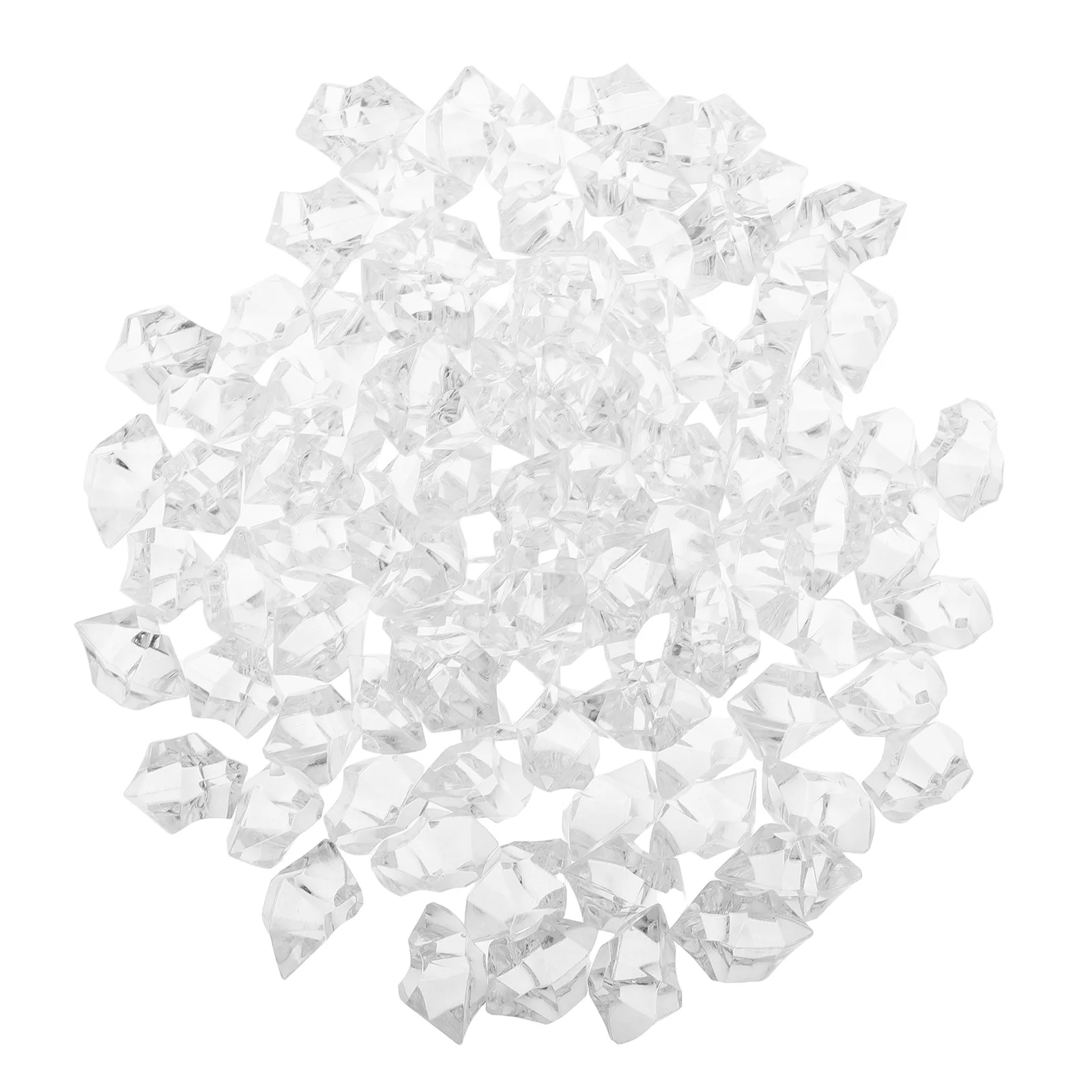 

200 pcs Simulated Fake Ice Cubes Clear Plastic Decorative Rocks for Aquarium Vase Transparent Crystal Craft Reusable