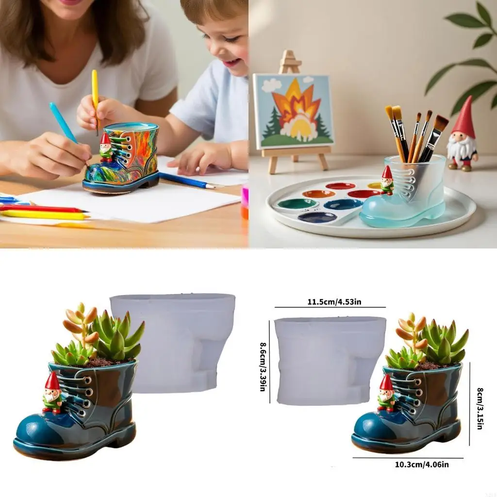 

N2UE Multi Purpose Boot Silicone Planter Mold For DIY Resin Cup Vase