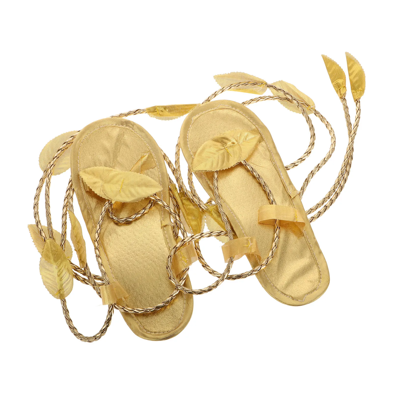 Confezione da 5 sandali dorati da 5 pezzi per donna, scarpe da fata, costume cosplay della dea elfo