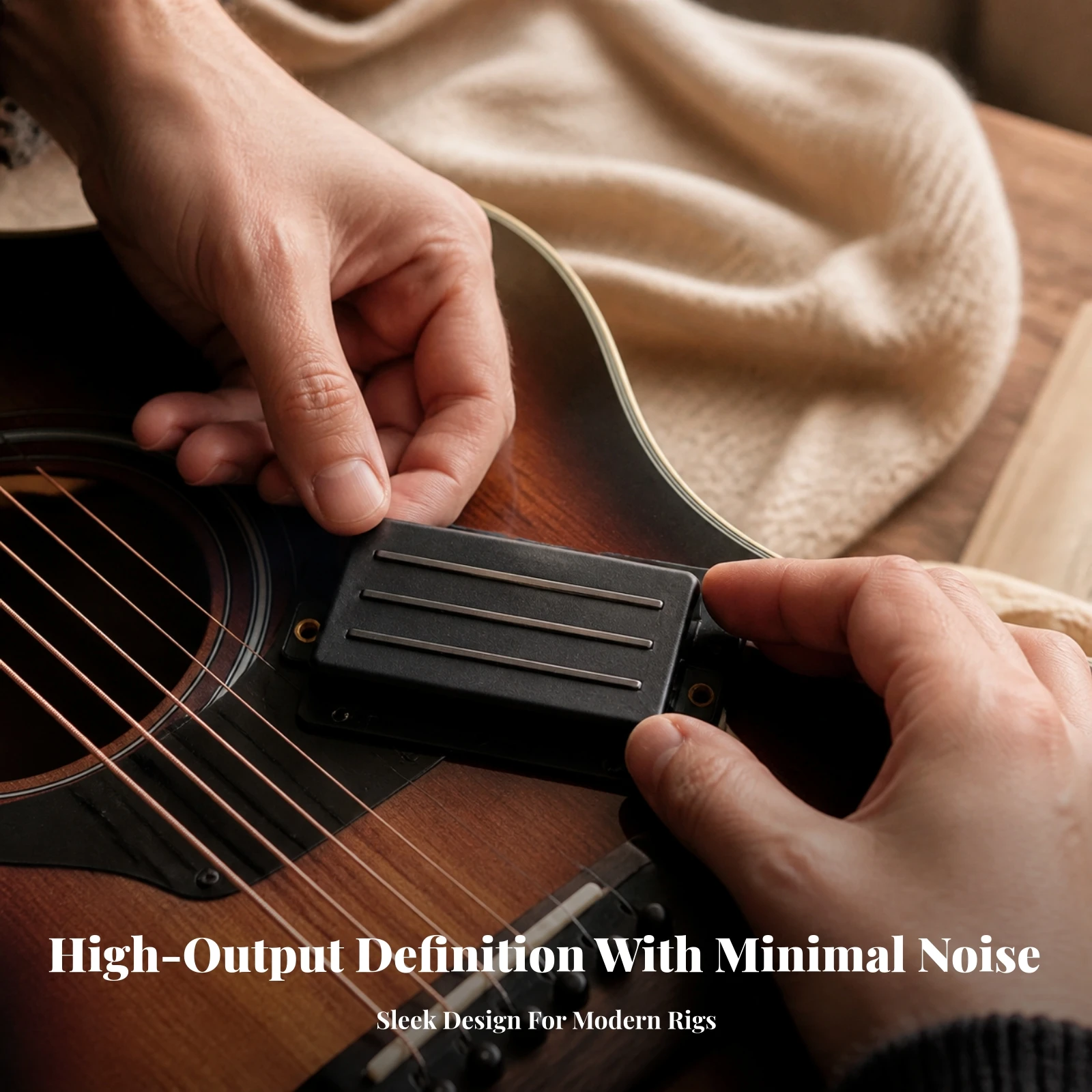 Guitar Pickup with Mounting Screws Black Magnetic Guitar Pickup Electronics Ceramic Encapsulated Potted for Guitarists