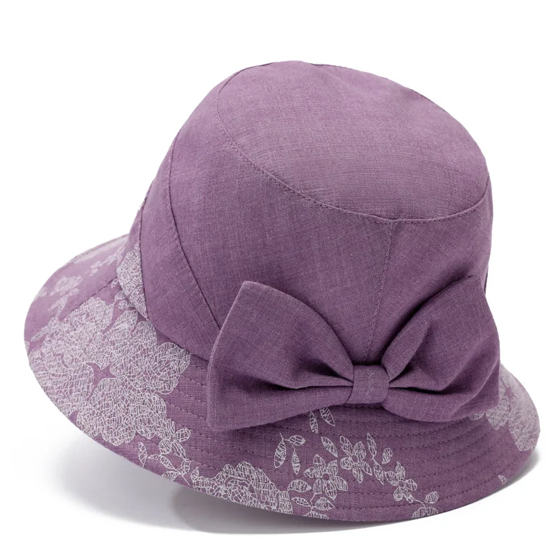 Female Spring And Summer Sun Protection Sun Hat Elderly Cloth Cap Spring And Autumn Grandma Thin Bucket Hat Bucket Hat 3