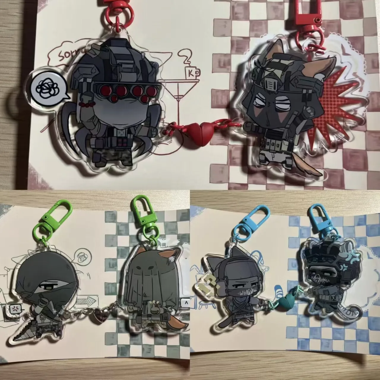 Porte-clés Anime Keegan Konig Krueger pour femmes, porte-clés en acrylique, pendentif à attraction magnétique, ornement, accessoires, cadeau pour amie
