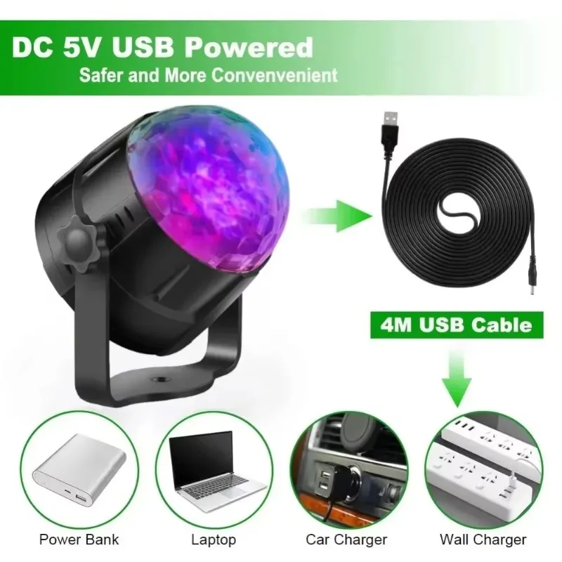 15 لون ضوء إحترافي الصوت المنشط المرحلة مع جهاز التحكم عن بعد ديسكو الكرة مصابيح لغرفة المنزل حفلة أطفال عيد ميلاد الزفاف بار