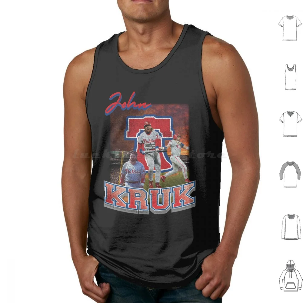 Kruk Tank Tops Vest Sleeveless Philly Kruk Throwback Retro 90s 80s Ball Baseball Philadelphia