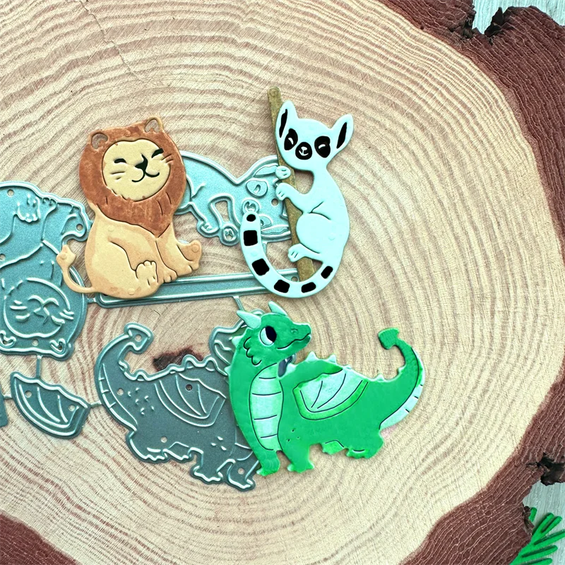 Dinosaur Lion Koala etal Cutting Dies DIY Scrapbook Embossed Make Paper Card Album Craft Template Supplies Decoration Die 2025