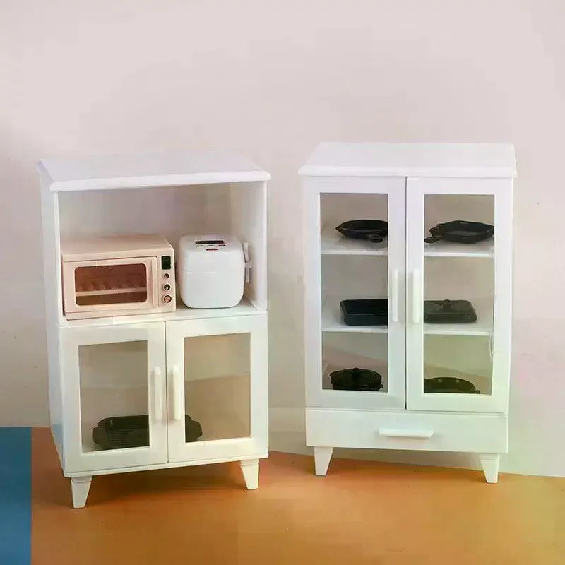 1 Juego de Mini accesorios para juego de imitación de comida 1:12, muebles para casa de muñecas, modelo de cocina, Kit de juego, gabinete de cocinas de arroz en miniatura
