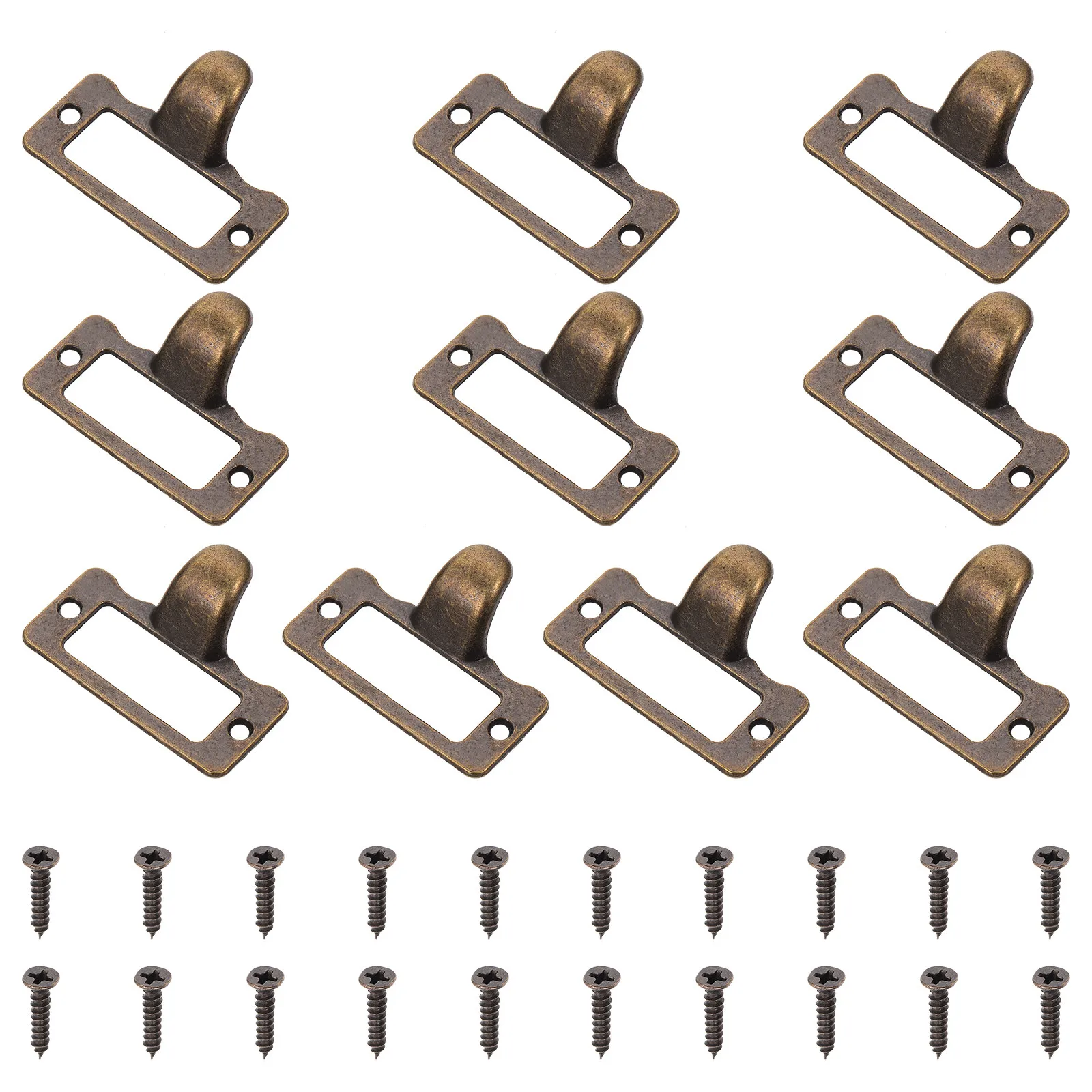 10Pcs Alloy Drawer Pull Handle Retro Design Cabinet Handle for Cupboard Furniture Office Library Label Frame