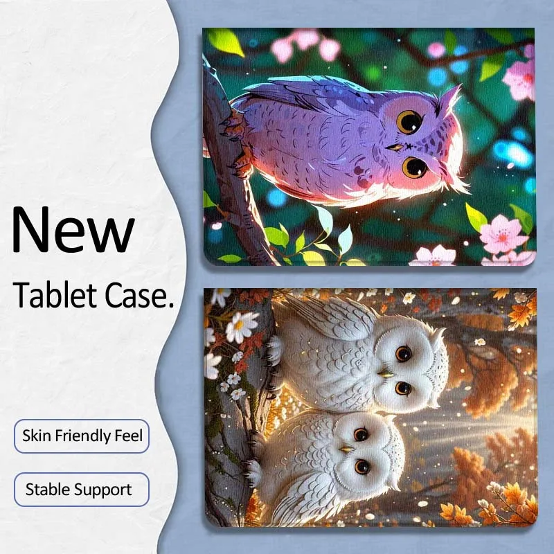 

Cute White Owl Pair For Xiaoxin Lenovo Tab P12 Extreme Legion Y900 Idea Pro GT 12.1 2025 Foldable Tablet Case Gift