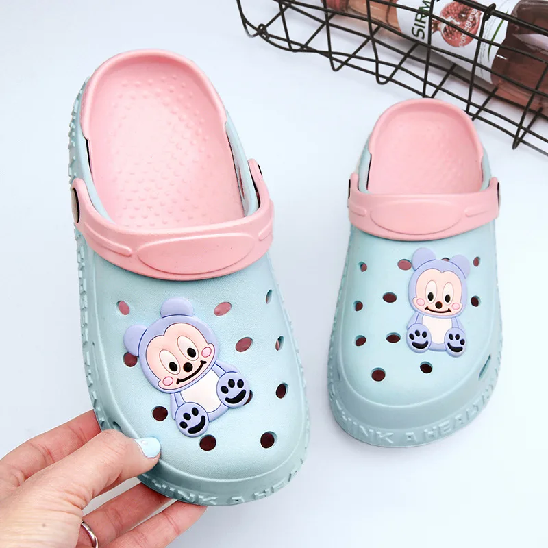 

Children's Anti-slip Slippers Summer Hole EVA Sandals Fashion Casual Outdoor Cartoon Cute Parent-child Soft-soled Slippers