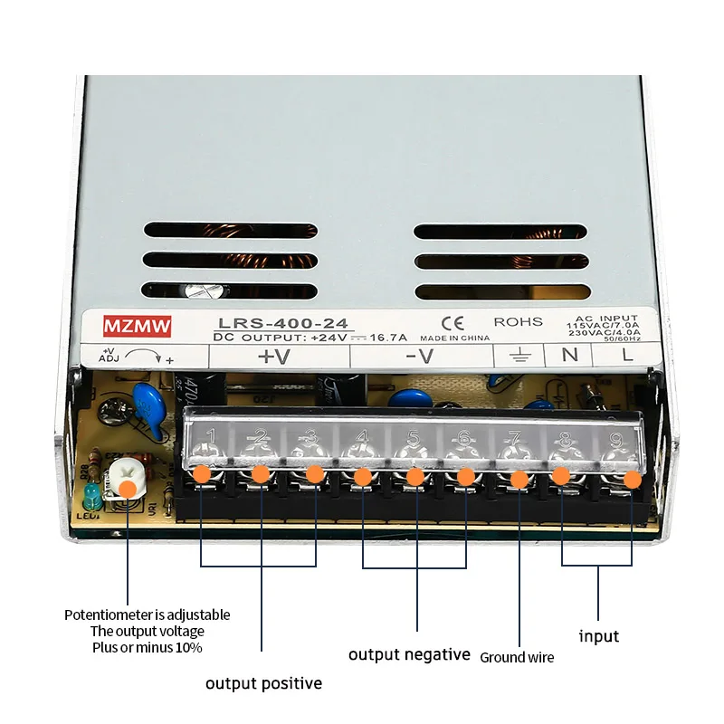 MZMW LRS350 LRS400 Switching Power Supply 350W 400W Single Output AC/DC 12V 24V 36V 48V LRS-3500-5 LRS-350-12 LRS-350-24