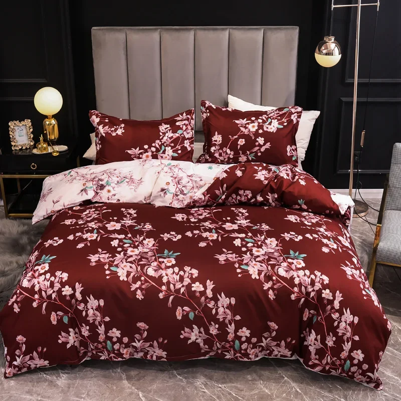 

3pcs/set Duvet Cover Set with Pillow Case Double Comforter Bedding Set Quilt Cover Queen/King Couple or Single Bed/ Duvet Cover