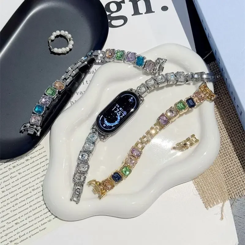 

Ремешок с бриллиантами и драгоценными камнями подходит для Xiaomi Band 8Pro/9Pro, для Mi Band 3/4/5/6/7,8/8NFC/9/9NFC/10/10NFC, для Redmi Watch5/4