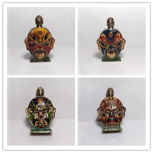 Retro pulp, hand-painted pastel, practical Peking Opera face painting, snuff bottle, imitation Republic of China antiques