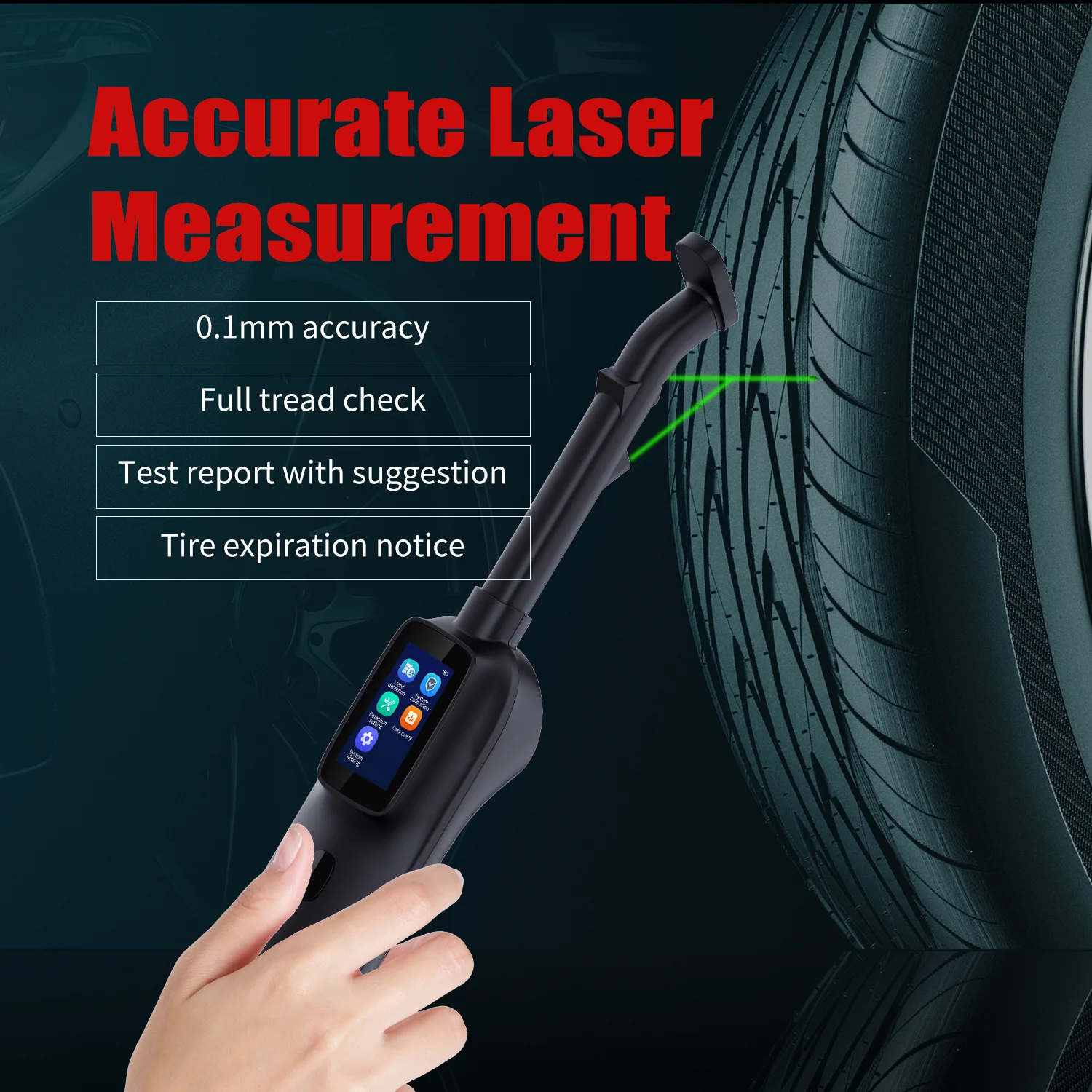 FCAR TR-100 tire tread detector for all car truck motorcycle tires laser measurement tire scan tool