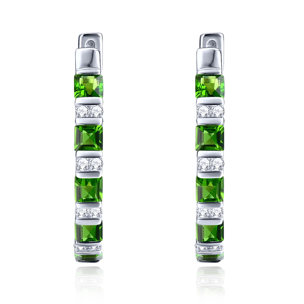 

Natural Chrome Diopside Solid Sterling Silver Clip Earring 1.5 Carats Classic Romantic Women Style Fine Jewelrys Anniversary
