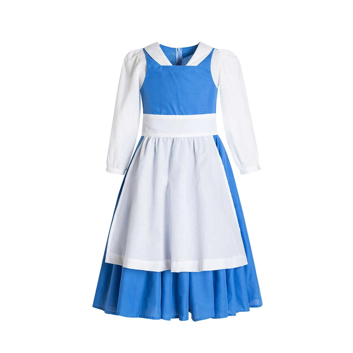 Beauty Belle Cosplay Costume Maid Dress Girls Halloween princess Belle Beauty & the Beast Blue Dress  belle blue dress costume