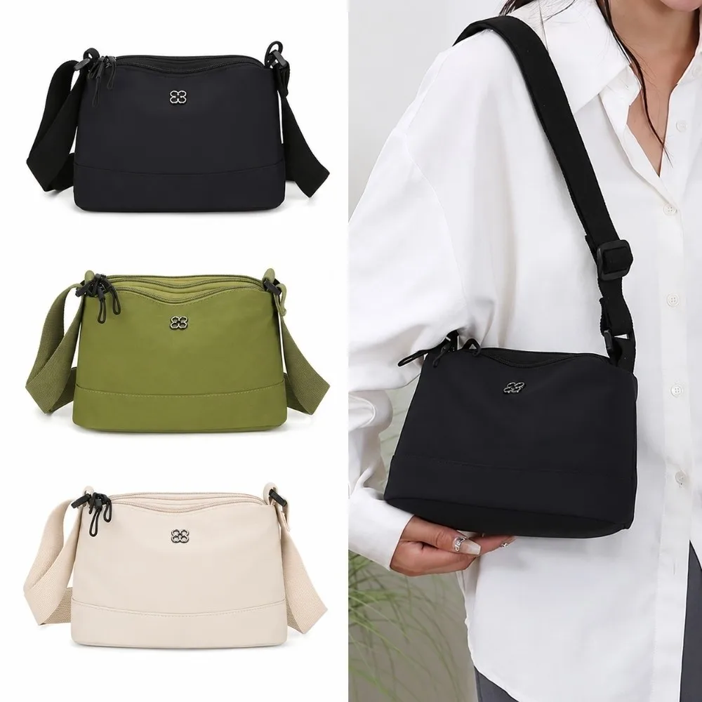New Soft Nylon Cloth Women Shoulder Bag Solid Color Casual Style Crossbody Bags Multiple Pockets Tote Bag Student