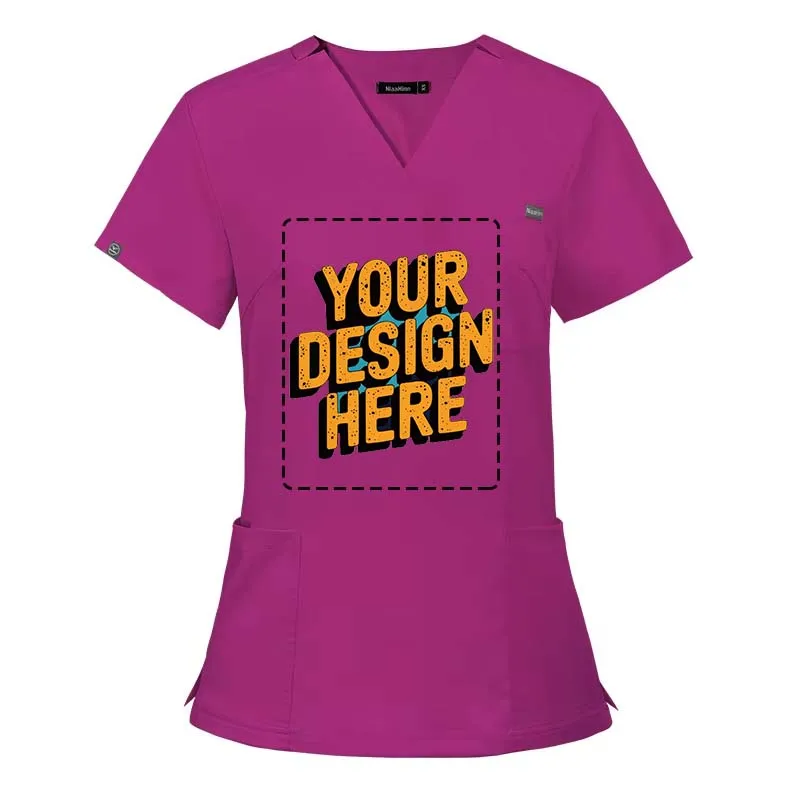 Free Custom Logo Surgical Clothes Wholesale V-neck Short Sleeve Hospital Nurse Clothes Suit Women's Operating Room Wash Clothe