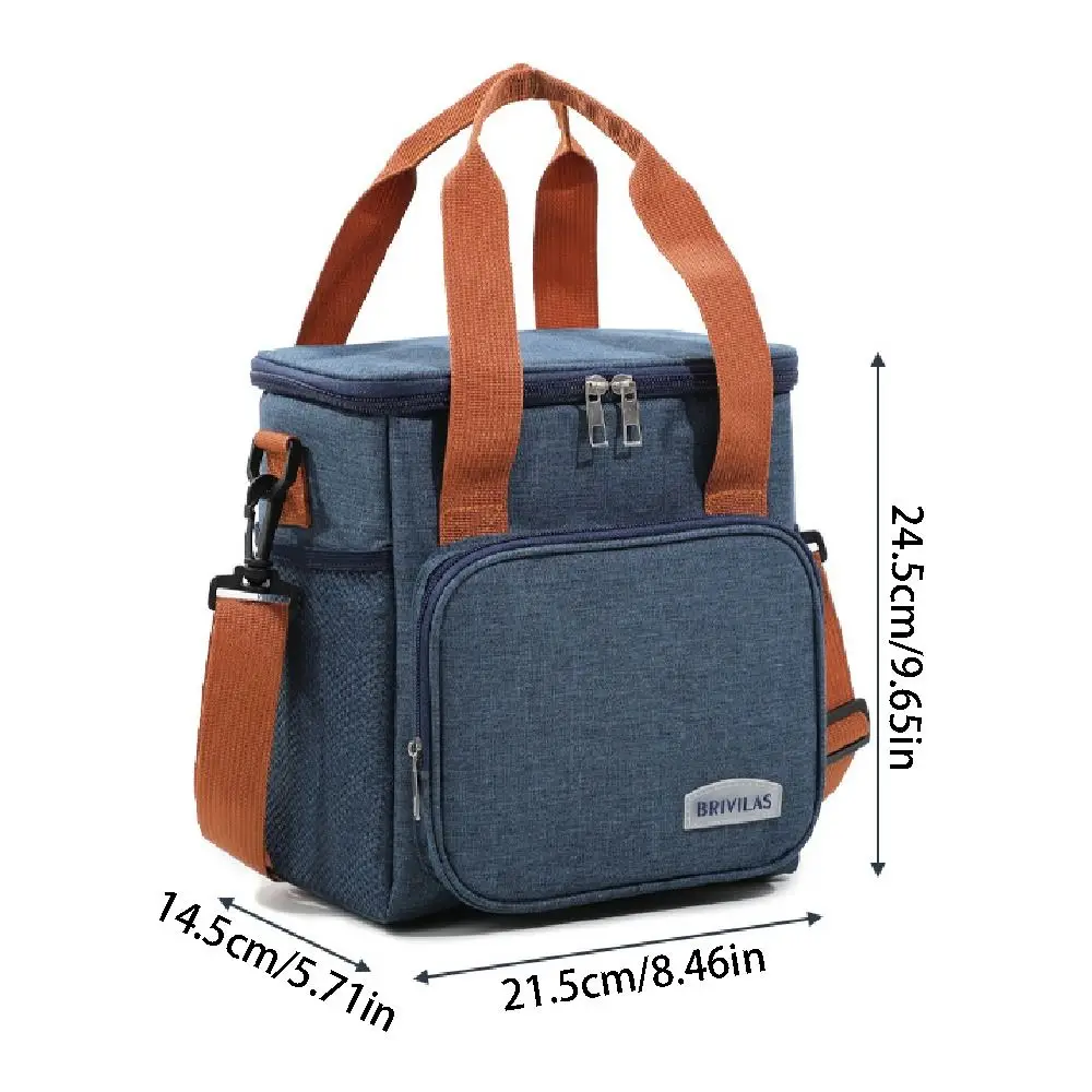 حقيبة غداء معزولة ذات سعة كبيرة وخفيفة الوزن ومضادة للتسرب وطوابقين وحقيبة تبريد الغداء وجيب جانبي وحزام كتف قابل للتعديل