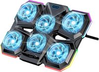 Laptop Cooling Pad Gaming Laptop Cooler, Laptop Fan Cooling Stand with 6 Quiet Fans for 15.6-17.3 Inch, 7 Height Adjust