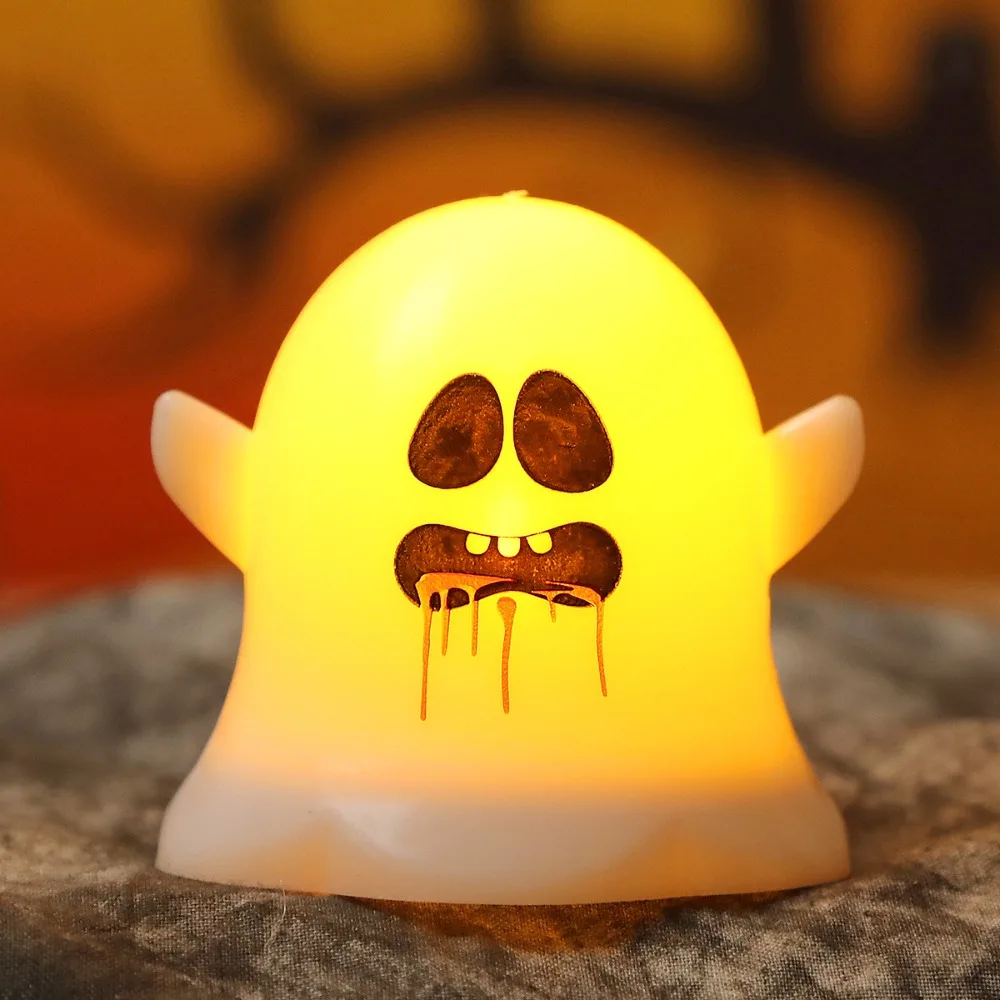 

Creative Plastic Halloween Ghost Lamp Portable Luminous LED Candle Light Spooky Mini Ghost Light Haunted House