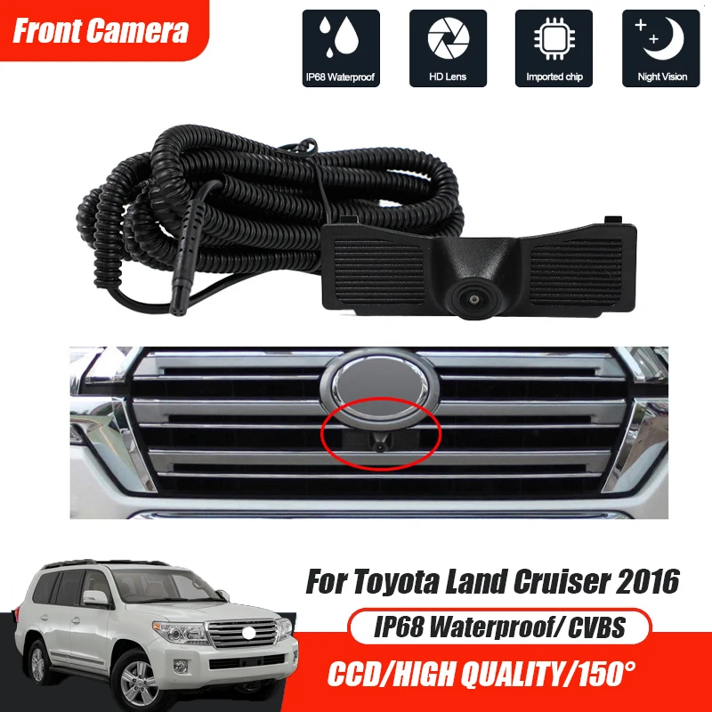 

Car Front View Parking CCD Night Vision LOGO Camera 150° Waterproof CVBS HD AHD For Toyota Land Cruiser 2016 Color Camera 80mA