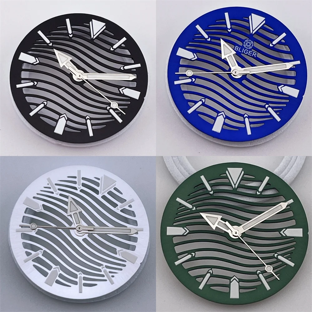 ажурный циферблат NH70 NH72 29 мм, черный, белый, зеленый, синий циферблат со стрелками, люминесцентный костюмabloe для автоматического механизма NH70A NH72