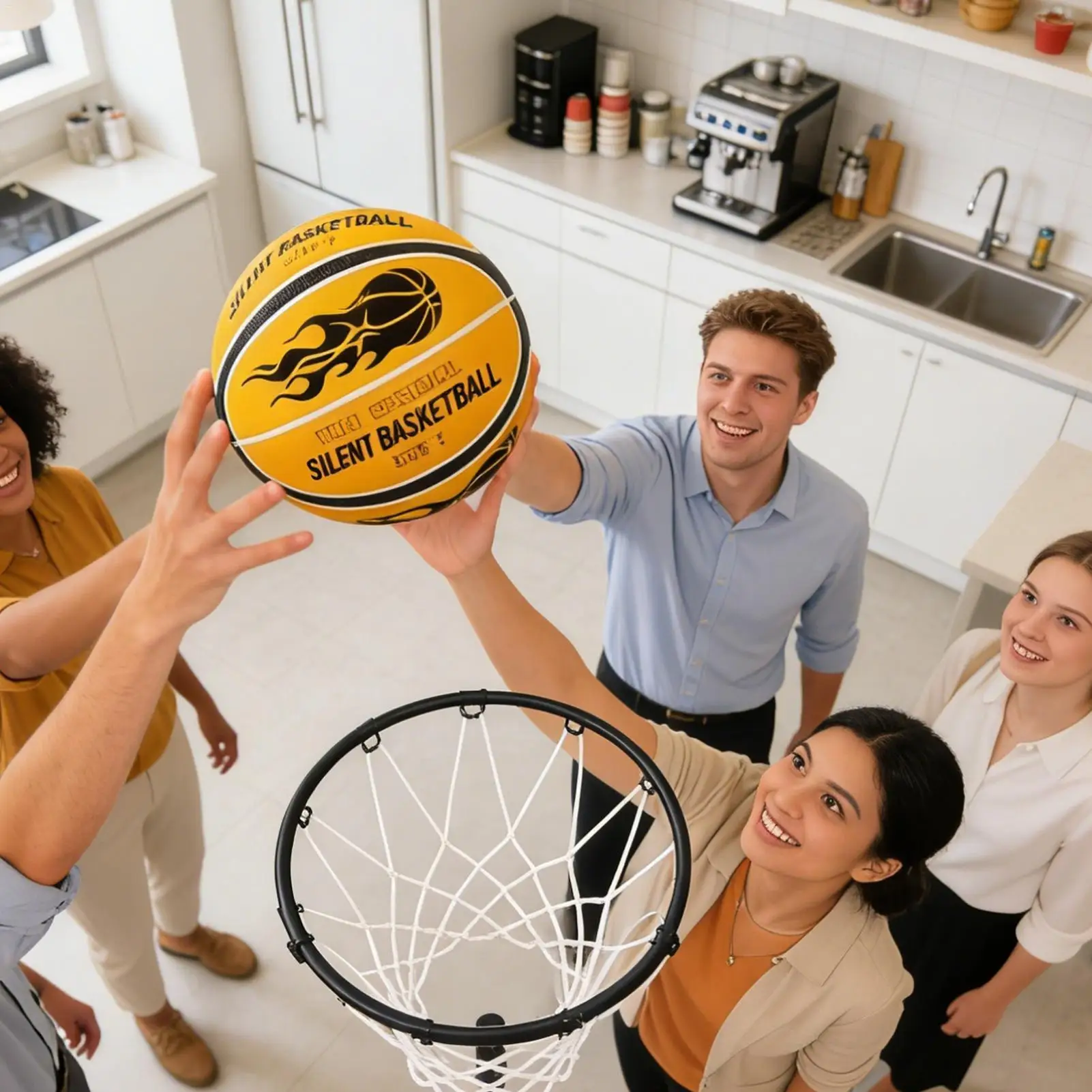Quiet Basketball Soundless Easy Grip Low Noise Training Ball For Boys Girls Kids Teen House Bedroom Sports