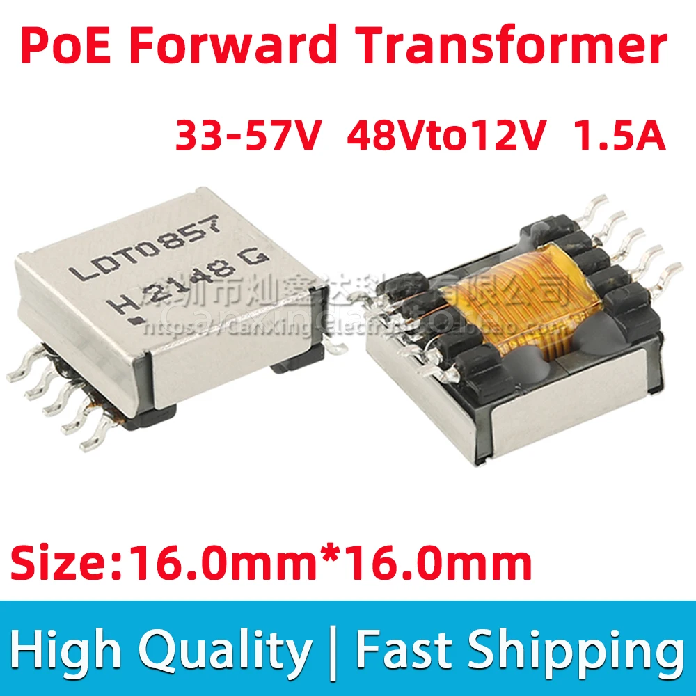 

2pcs LDT0857 SMD PoE Switching Power Supply Flyback Forward Transformer 33V-57V 48V to 12V 1.5A Flyback Power