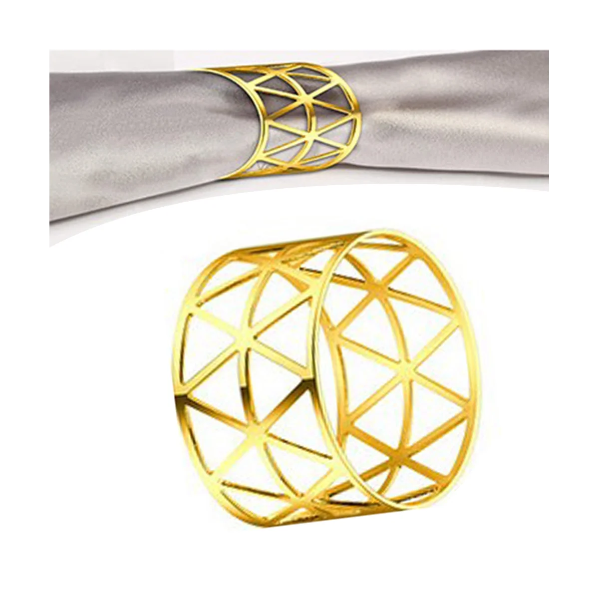 50 Pcs Gold Napkin Rings Metal Napkin Rings Holders Hollow Out Devise Delicate Napkin Rings Bulk for Party Decor