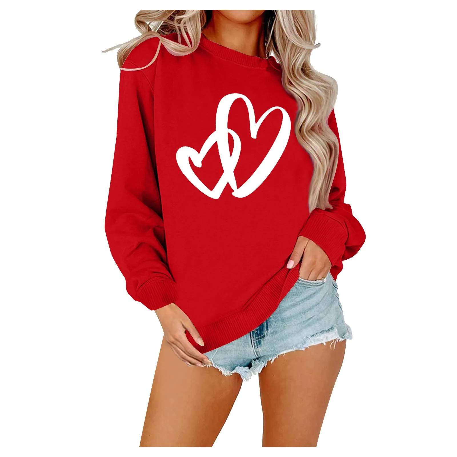 Women 2023 Kawaii Sweatshirt For Women Hoodies Oversized Casual Oversized Hoodie Blusas Love Valentine's Day Oversized Hoodie