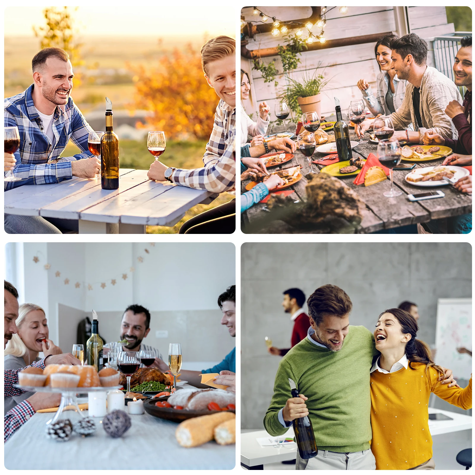 مبرد زجاجة النبيذ من الفولاذ المقاوم للصدأ، سدادة زجاجات الآيس كريم، مبرد الآيس كريم، مناسب لشاربي الثلج