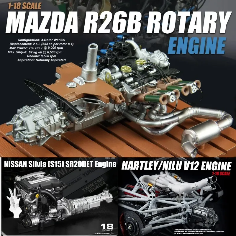 

Pre-sale MH 1:18 SR20DET R26B Hartley Static Engine Resin Model, a gift toy for friends, an adult collection piece.
