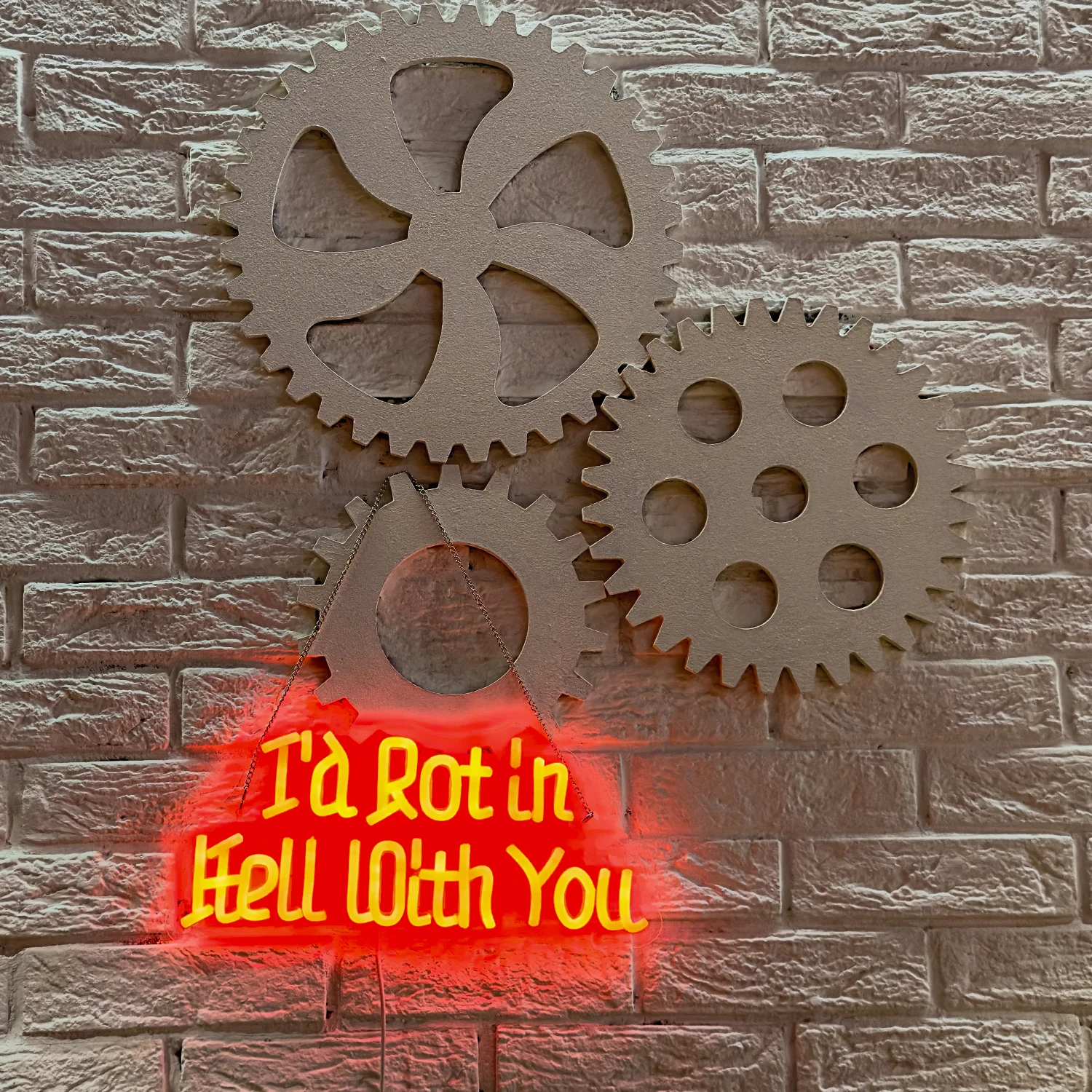 Verd Rot in Hell With You insegne al Neon halloween LED light camera da letto Home Party Room Shop Signs LED Neon Art Personality Wall Decor