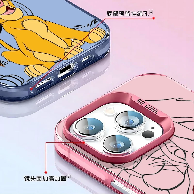 Disney Lion King Cartoon For Xiaomi Mi 11 12T 13T Poco F4 F3 X3 X5 C51 C50 M3 M5S Pro Lite 5G Colorful Silver Phone Case image 6
