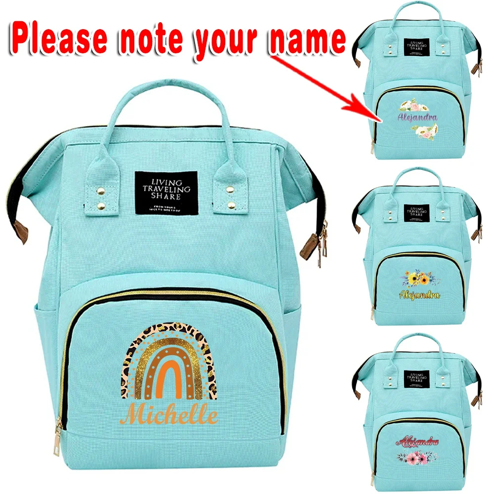 Personalized Customized Large-capacity Multifunctional New Storage Diaper Bag Printed Pattern Light Mommy Bag