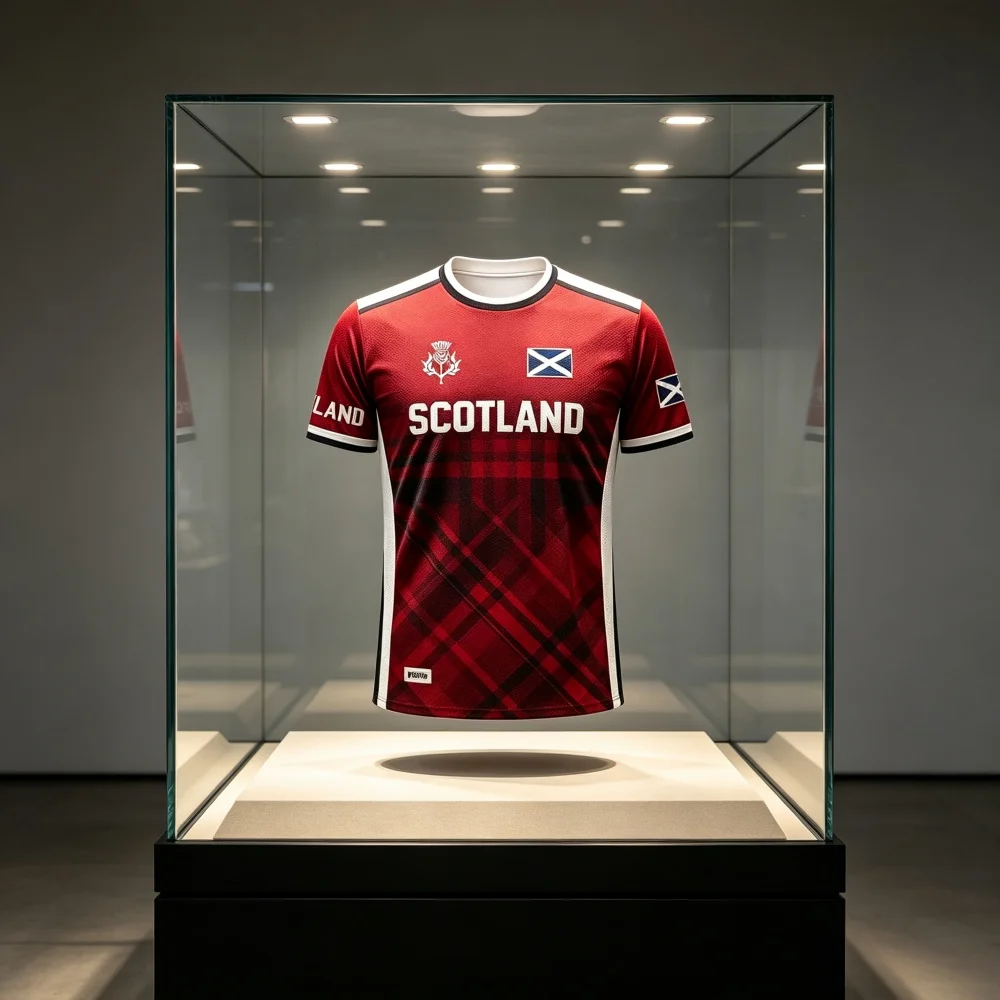 2026 Neues schottisches Fan-Gedenk-Fußballtrikot, schnelltrocknend, atmungsaktiv, für Sport, Freizeit und Training, Herren-Oberteil, Familien- und Kinder-T-Shirts