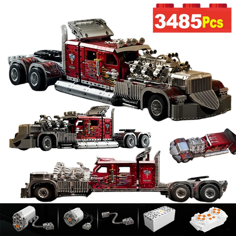 

3485PCS City Technical Thor 24 Truck RC Building Blocks MOC Electric Semi-Trailer Tractor Model Bricks Engineering Toys Kid Gift