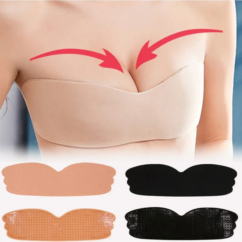 Invisible Push Up Bra Backless Strapless Bras Seamless Front Closure Bralette Underwear Women Self-Adhesive Silicone Sticky