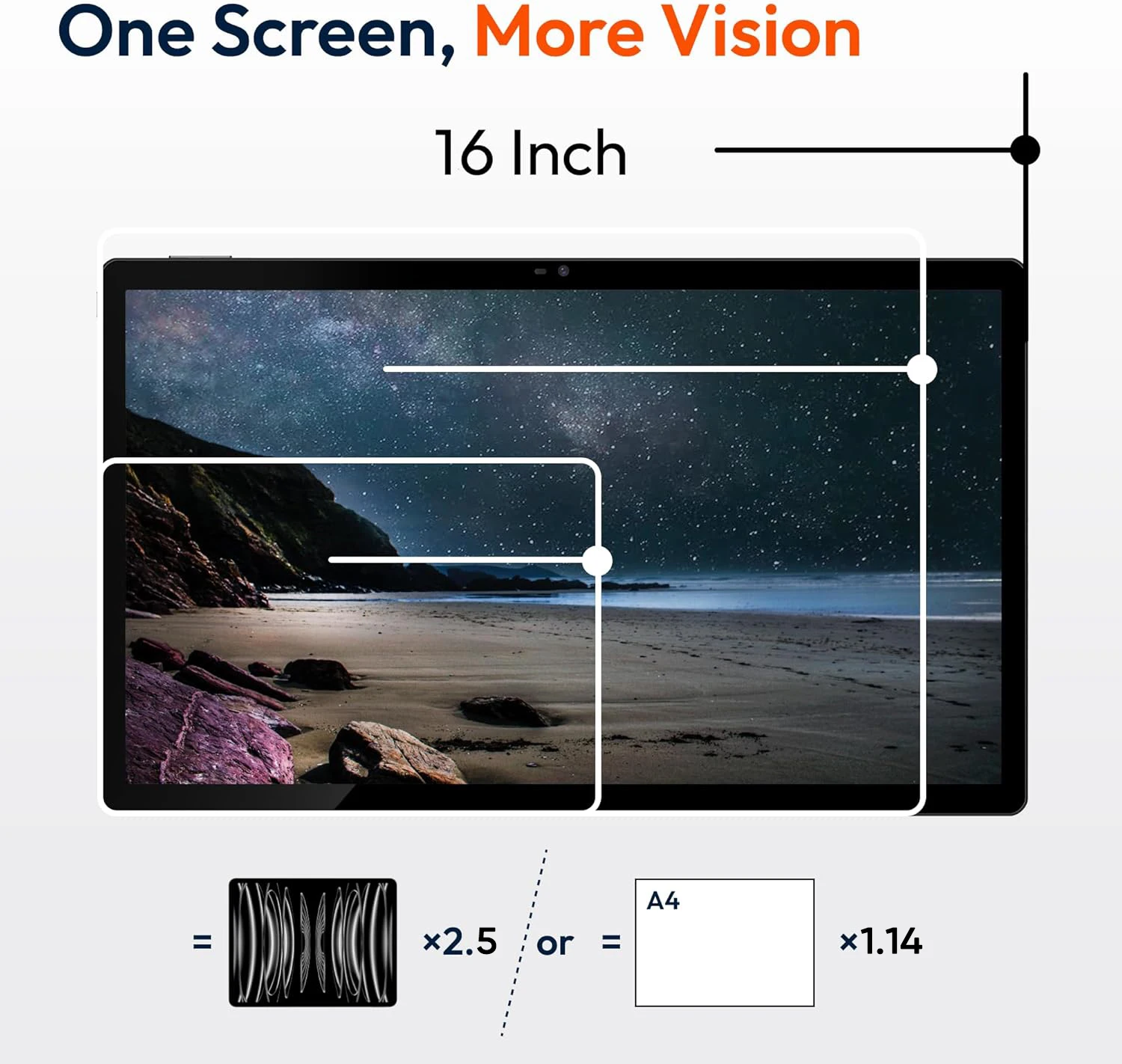 Super Large 16 inch Pro Android 14 Tablets 12000mAh 1920x1200 IPS Screen Helio G99 Octa-Core CPU 8GB+256GB WiFi Play Store BT5.0