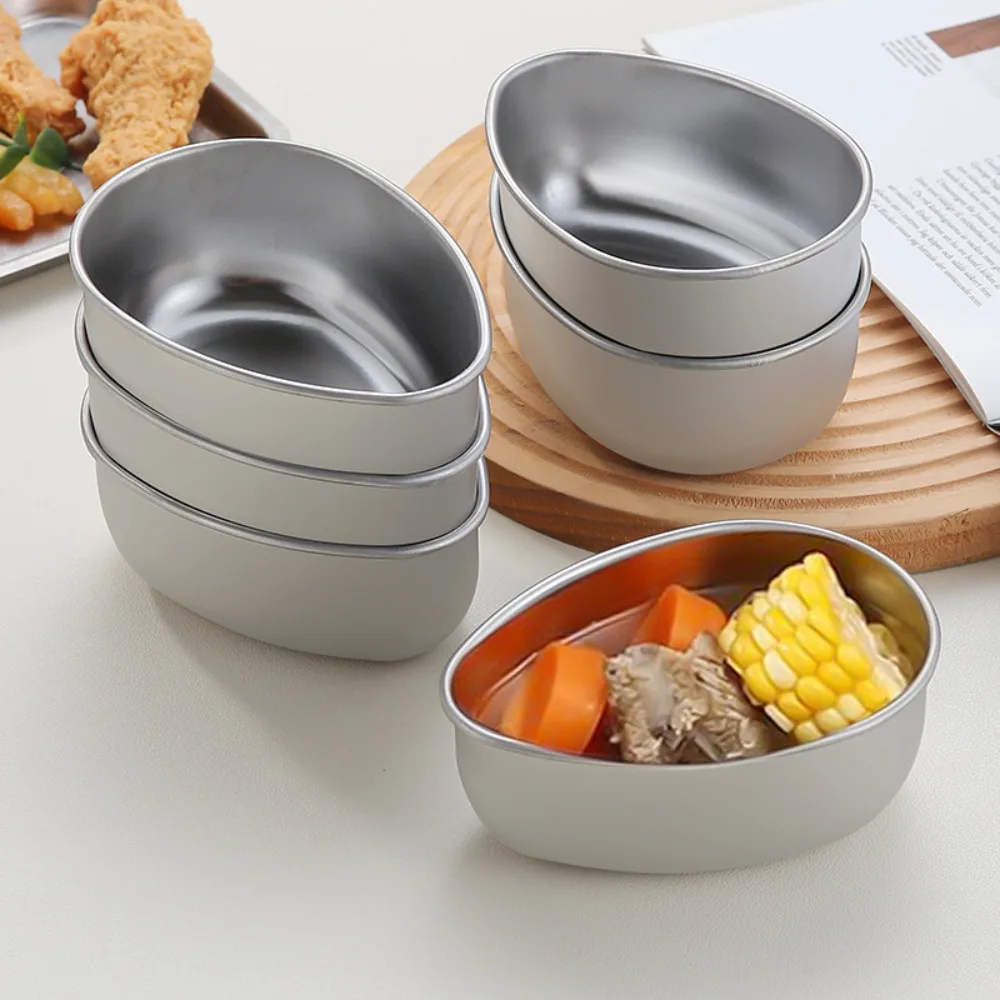 

6pcs Water Drop Shape Steamed Egg Bowl with Lid Rust-proof Stew Bowls Stainless Steel Drop-resistant Food Steaming Bowl Fruit