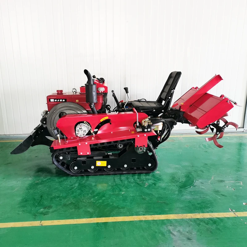 

Customized High Efficiency Small Agricultural Rotary Tiller Full Terrain Crawler Tractor Farm Plowing Cultivator